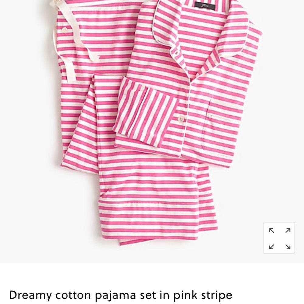 J. Crew dreamy cotton pajama set pink/white stripe